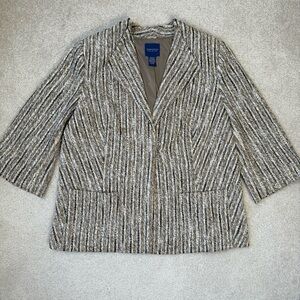 Doncaster Blazer Single Breasted Cotton Blend Pockets Toggle Buttons Size 16W